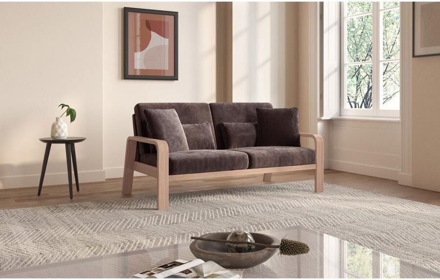 Sit&more 2 5-zitsbank Kolding Armleuningen van natuurlijk beukenhout verschillende bekledingen en kleuren - Foto 4