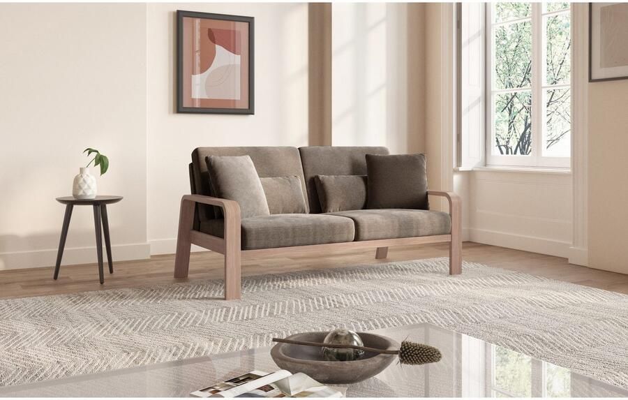 Sit&more 2 5-zitsbank Kolding Armleuningen van natuurlijk beukenhout verschillende bekledingen en kleuren - Foto 4