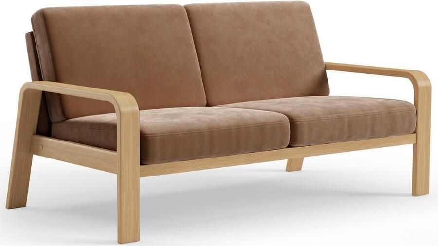 Sit&more 2 5-zitsbank Kolding Armleuningen van natuurlijk beukenhout verschillende bekledingen en kleuren - Foto 5
