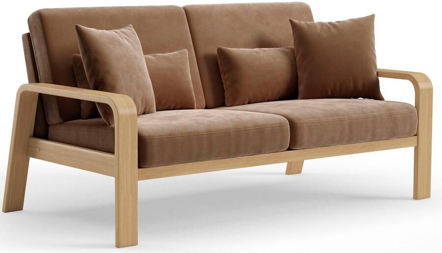 Sit&more 2 5-zitsbank Kolding Armleuningen van natuurlijk beukenhout verschillende bekledingen en kleuren - Foto 4