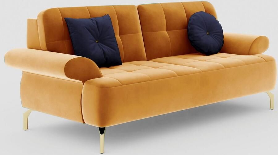 Sit&more 2 5-zitsbank Orient 1 incl. 2 sierkussens met strassteentjes goudkleurige metalen poten - Foto 8