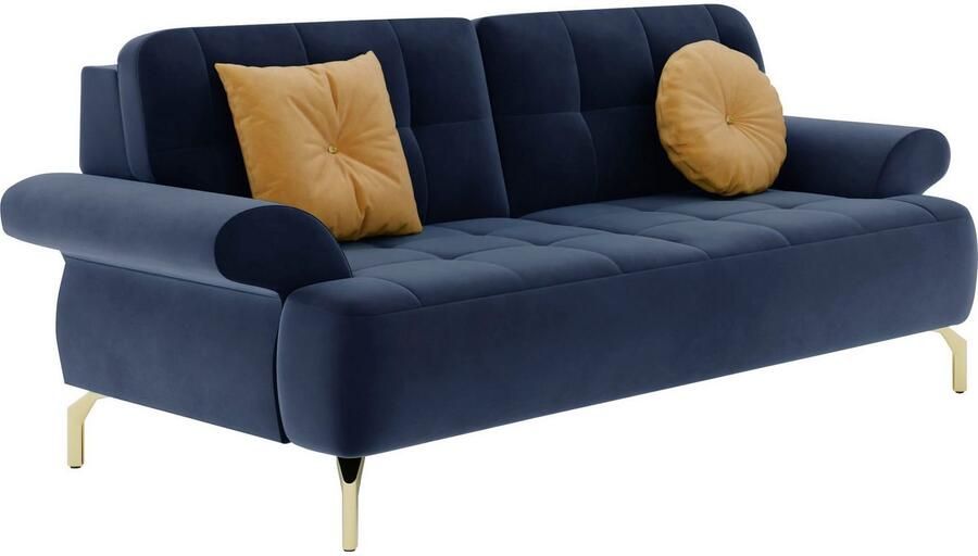 Sit&more 2 5-zitsbank Orient 1 incl. 2 sierkussens met strassteentjes goudkleurige metalen poten - Foto 4