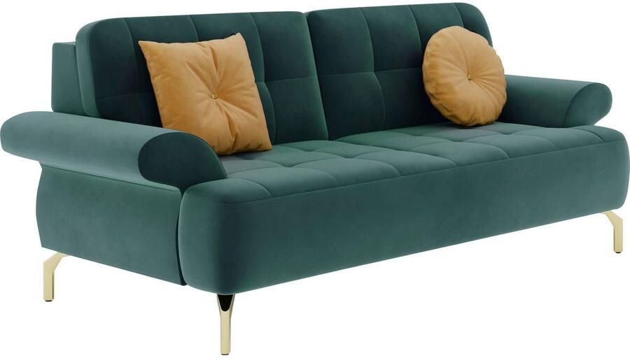 Sit&more 2 5-zitsbank Orient 1 incl. 2 sierkussens met strassteentjes goudkleurige metalen poten - Foto 4