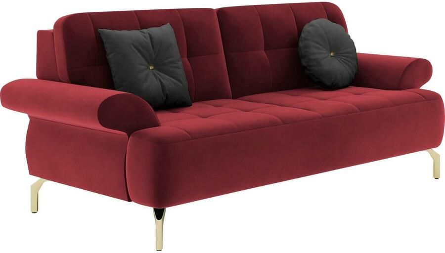 Sit&more 2 5-zitsbank Orient 1 incl. 2 sierkussens met strassteentjes goudkleurige metalen poten - Foto 4