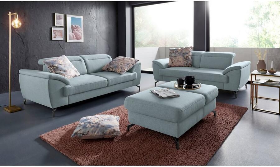 Sit&more 2-zitsbank Percy 12 cm poothoogte zitdiepteverstelling naar keuze verstelbare hoofdsteun - Foto 3