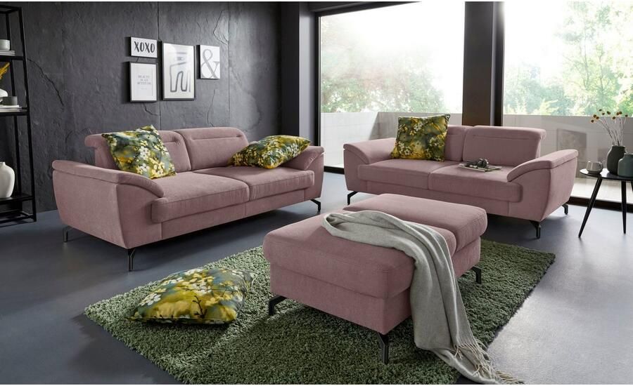 Sit&more 2-zitsbank Percy 15 cm poothoogte zitdiepteverstelling naar keuze verstelbare hoofdsteun - Foto 3