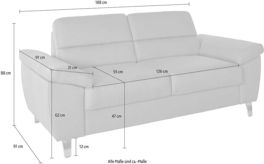 Sit&more 2 5-zitsbank Sorano Breedte 188 cm - Foto 3