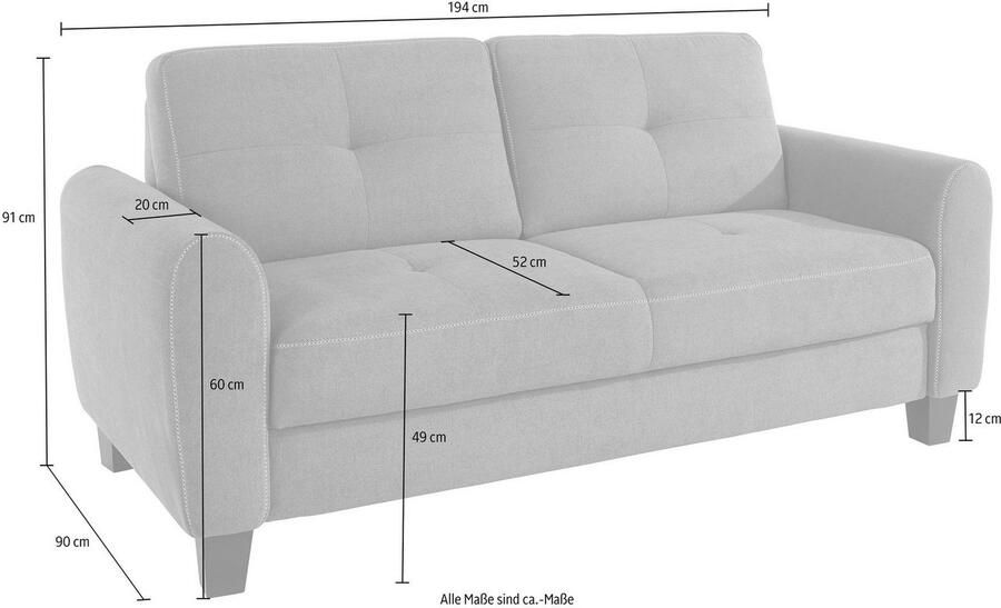 Sit&more 2 5-zitsbank Varese inclusief binnenvering - Foto 3