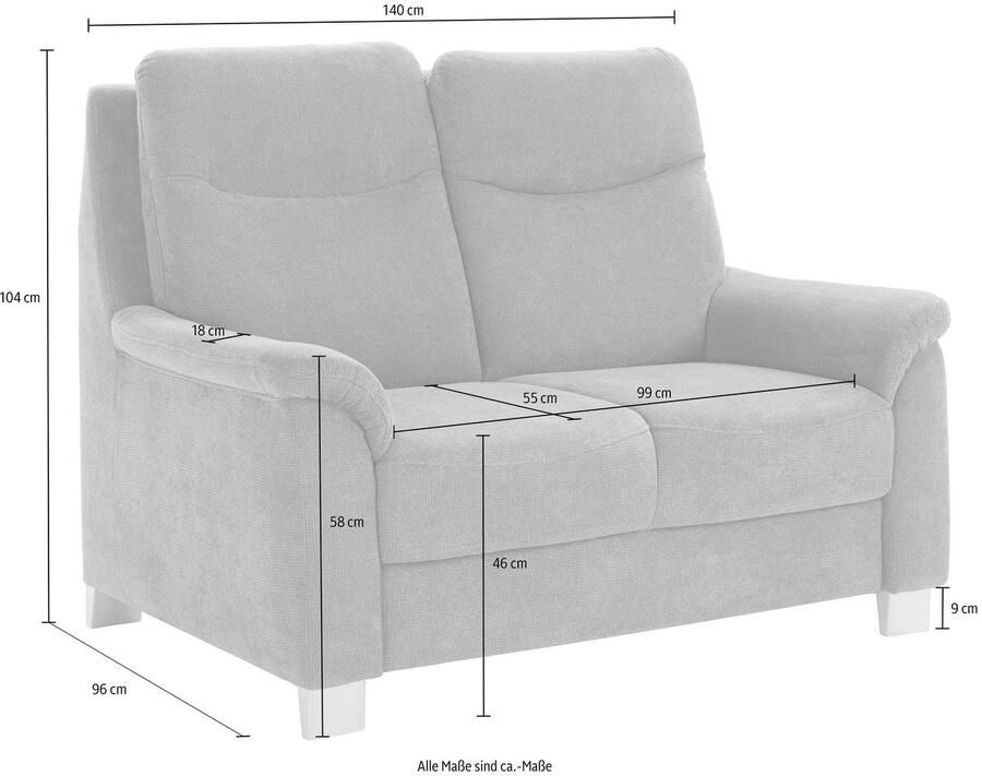 Sit&more 2-zitsbank Boccaccio met binnenvering en verstelbare hoofdsteun - Foto 3