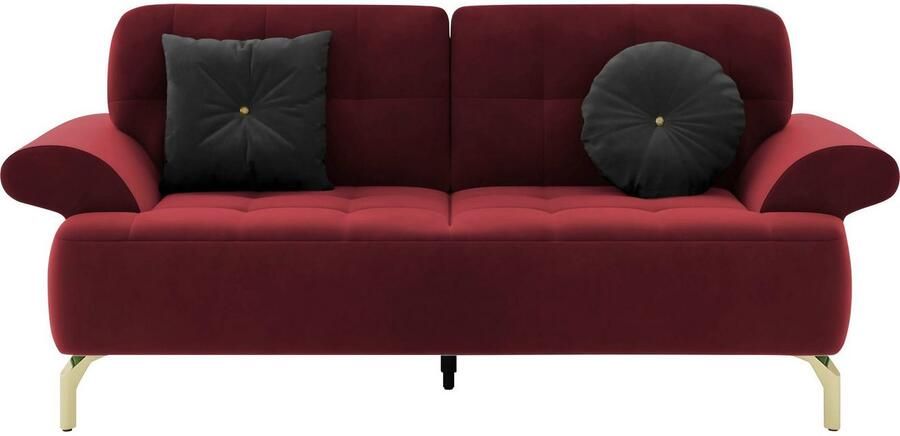 Sit&more 2-zitsbank Orient 1 incl. 2 sierkussens met strassteentjes goudkleurige metalen poten - Foto 6