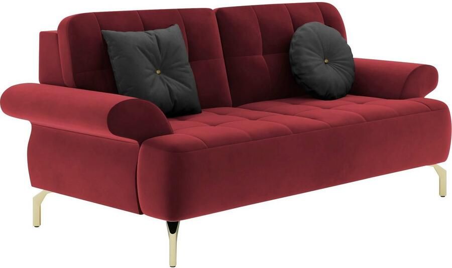 Sit&more 2-zitsbank Orient 1 incl. 2 sierkussens met strassteentjes goudkleurige metalen poten - Foto 5