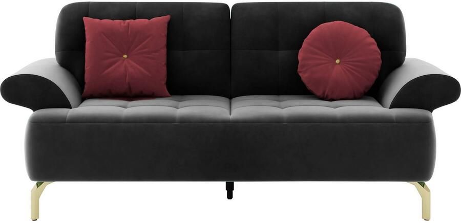 Sit&more 2-zitsbank Orient 1 incl. 2 sierkussens met strassteentjes goudkleurige metalen poten - Foto 6