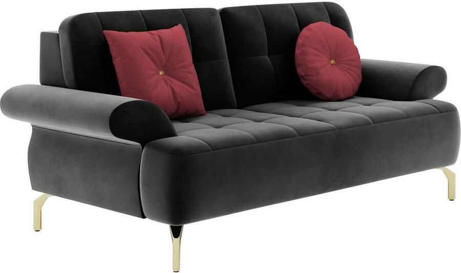Sit&more 2-zitsbank Orient 1 incl. 2 sierkussens met strassteentjes goudkleurige metalen poten - Foto 5