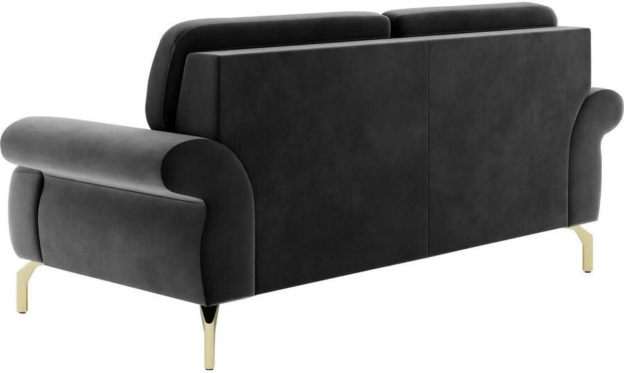 Sit&more 2-zitsbank Orient 1 incl. 2 sierkussens met strassteentjes goudkleurige metalen poten - Foto 4