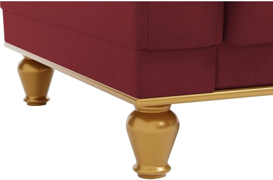 Sit&more 2-zitsbank Orient 5 Rugkussen met strassteentjes goudkleurige applicaties - Foto 4