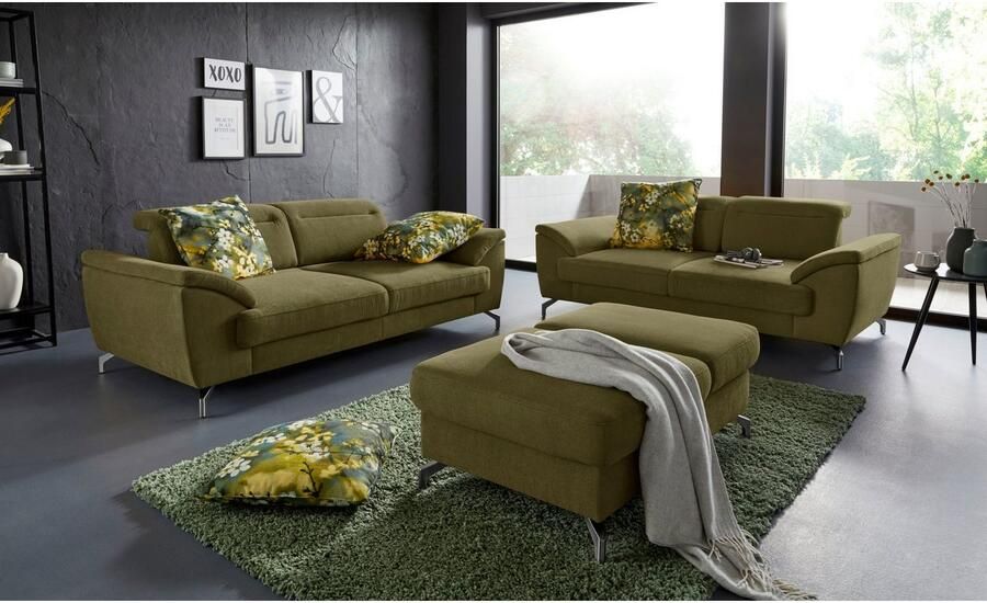 Sit&more 2-zitsbank Percy 12 cm poothoogte zitdiepteverstelling naar keuze verstelbare hoofdsteun - Foto 3