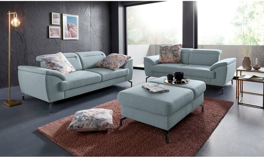 Sit&more 2-zitsbank Percy 15 cm poothoogte zitdiepteverstelling naar keuze verstelbare hoofdsteun - Foto 3