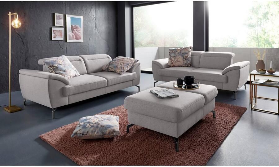 Sit&more 2-zitsbank Percy 15 cm poothoogte zitdiepteverstelling naar keuze verstelbare hoofdsteun - Foto 3