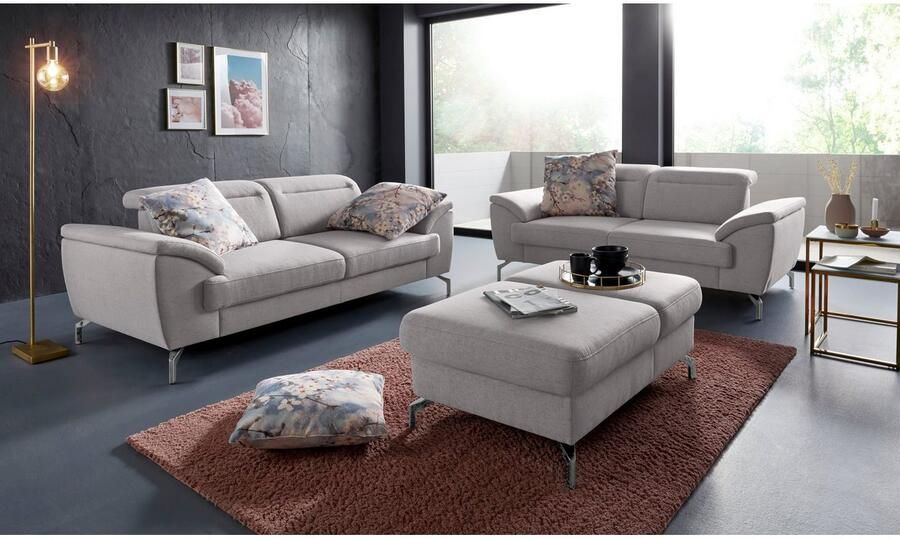 Sit&more 2-zitsbank Percy 15 cm poothoogte zitdiepteverstelling naar keuze verstelbare hoofdsteun - Foto 3