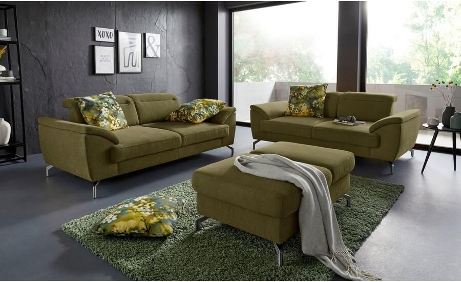 Sit&more 2-zitsbank Percy 15 cm poothoogte zitdiepteverstelling naar keuze verstelbare hoofdsteun - Foto 3