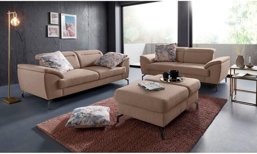 Sit&more 2-zitsbank Percy 15 cm poothoogte zitdiepteverstelling naar keuze verstelbare hoofdsteun - Foto 3