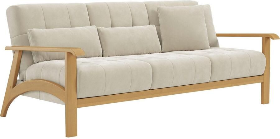 Sit&more 3-zitsbank Billund Armleuningen van eikenkleurig beukenhout verschillende bekledingen en kleuren - Foto 4