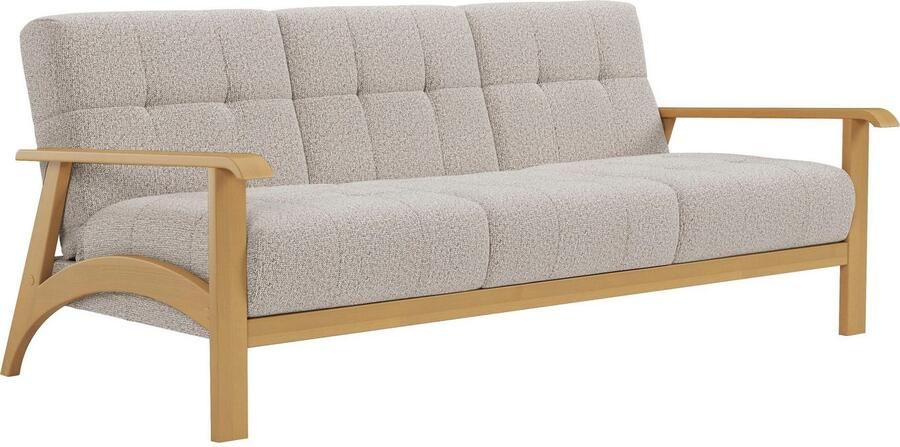 Sit&more 3-zitsbank Billund Armleuningen van eikenkleurig beukenhout verschillende bekledingen en kleuren - Foto 4