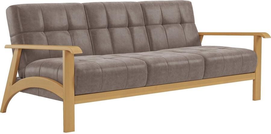 Sit&more 3-zitsbank Billund Armleuningen van eikenkleurig beukenhout verschillende bekledingen en kleuren - Foto 4