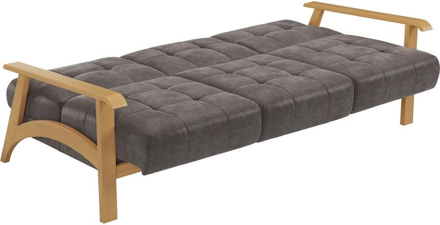 Sit&more 3-zitsbank Billund Armleuningen van eikenkleurig beukenhout verschillende bekledingen en kleuren - Foto 5