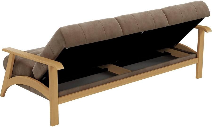 Sit&more 3-zitsbank Billund Armleuningen van eikenkleurig beukenhout verschillende bekledingen en kleuren - Foto 4