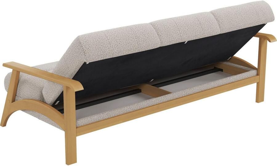 Sit&more 3-zitsbank Billund Armleuningen van eikenkleurig beukenhout verschillende bekledingen en kleuren - Foto 4