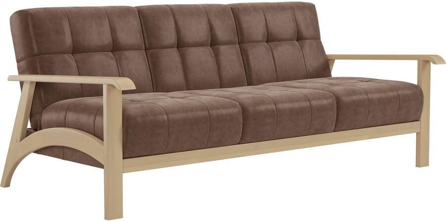 Sit&more 3-zitsbank Billund Armleuningen van natuurlijk beukenhout verschillende bekledingen en kleuren - Foto 4