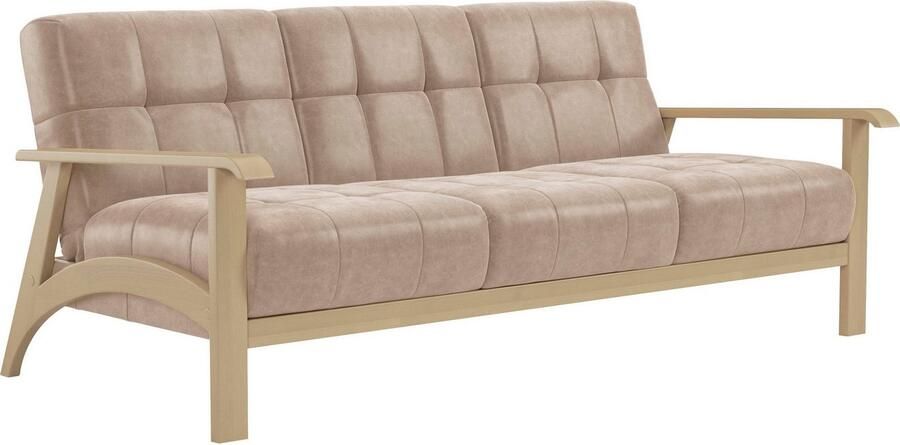 Sit&more 3-zitsbank Billund Armleuningen van natuurlijk beukenhout verschillende bekledingen en kleuren - Foto 4