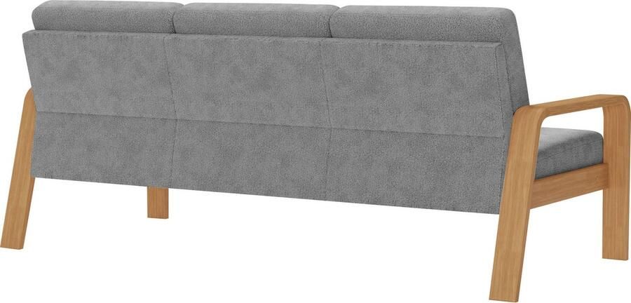 Sit&more 3-zitsbank Kolding Armleuningen van eikenkleurig beukenhout verschillende bekledingen en kleuren - Foto 6
