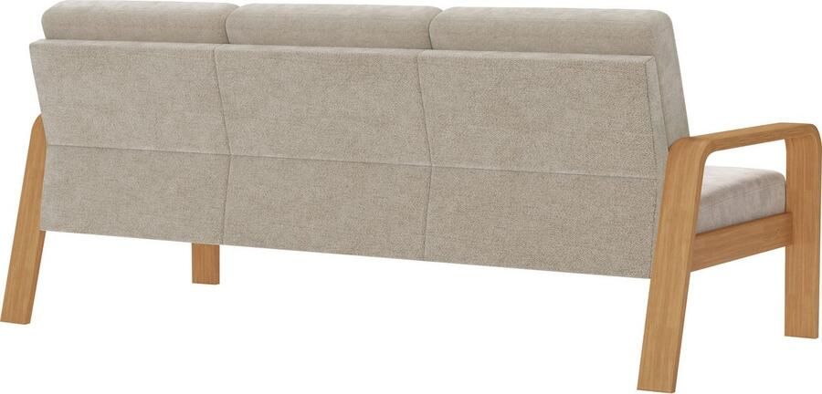Sit&more 3-zitsbank Kolding Armleuningen van eikenkleurig beukenhout verschillende bekledingen en kleuren - Foto 6
