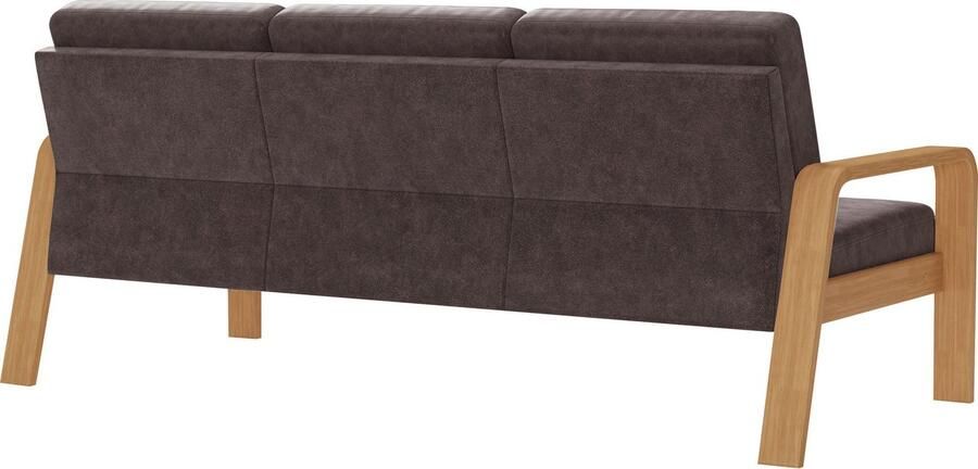 Sit&more 3-zitsbank Kolding Armleuningen van eikenkleurig beukenhout verschillende bekledingen en kleuren - Foto 6