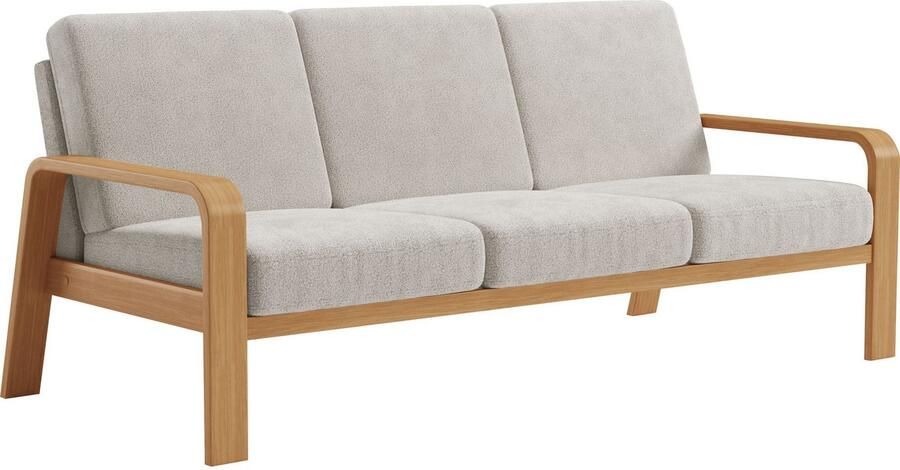 Sit&more 3-zitsbank Kolding Armleuningen van eikenkleurig beukenhout verschillende bekledingen en kleuren - Foto 5