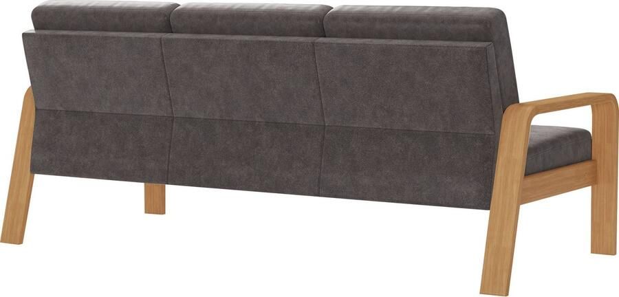 Sit&more 3-zitsbank Kolding Armleuningen van eikenkleurig beukenhout verschillende bekledingen en kleuren - Foto 7
