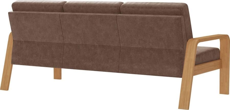 Sit&more 3-zitsbank Kolding Armleuningen van eikenkleurig beukenhout verschillende bekledingen en kleuren - Foto 6