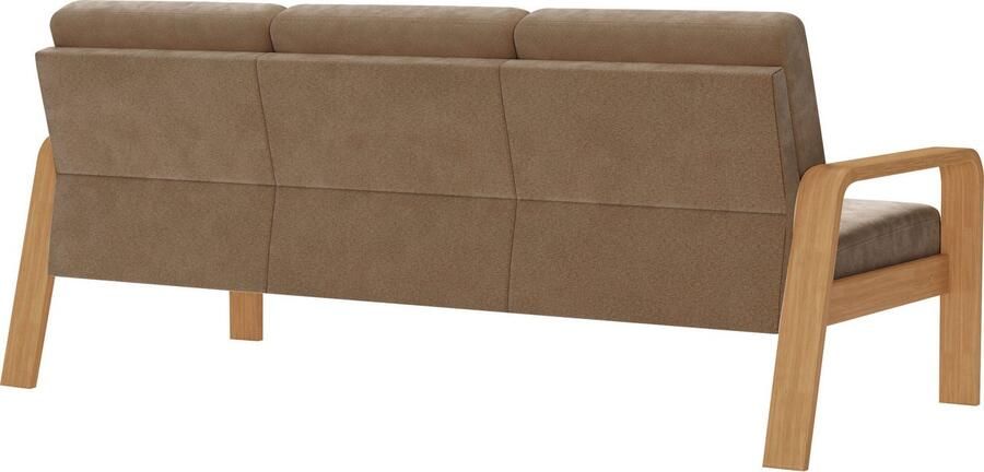 Sit&more 3-zitsbank Kolding Armleuningen van eikenkleurig beukenhout verschillende bekledingen en kleuren - Foto 6