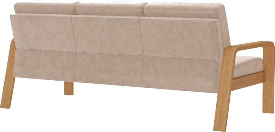 Sit&more 3-zitsbank Kolding Armleuningen van eikenkleurig beukenhout verschillende bekledingen en kleuren - Foto 5