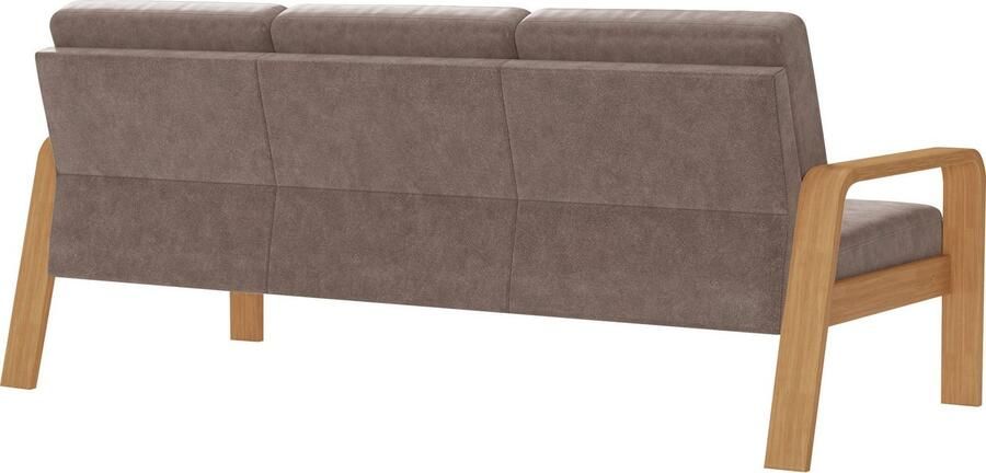 Sit&more 3-zitsbank Kolding Armleuningen van eikenkleurig beukenhout verschillende bekledingen en kleuren - Foto 5