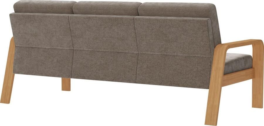 Sit&more 3-zitsbank Kolding Armleuningen van eikenkleurig beukenhout verschillende bekledingen en kleuren - Foto 6