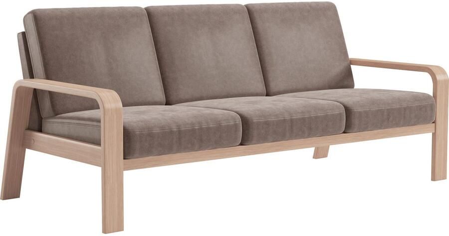 Sit&more 3-zitsbank Kolding Armleuningen van natuurlijk beukenhout verschillende bekledingen en kleuren