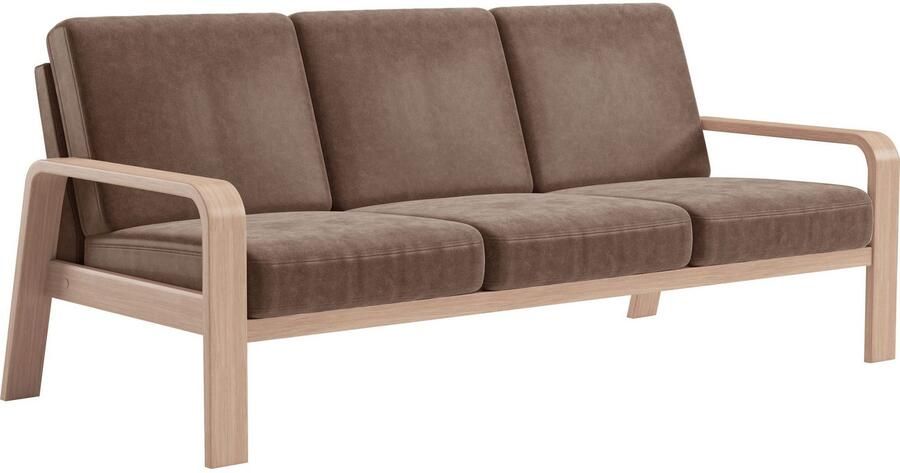 Sit&more 3-zitsbank Kolding Armleuningen van natuurlijk beukenhout verschillende bekledingen en kleuren