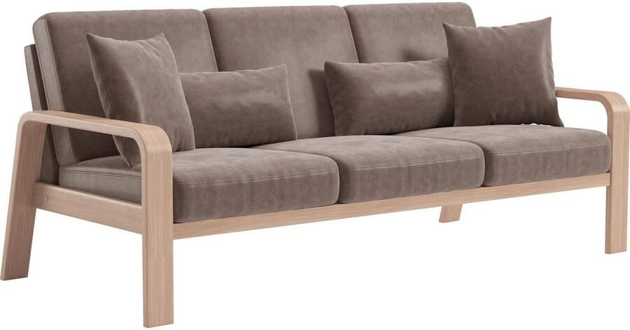Sit&more 3-zitsbank Kolding Armleuningen van natuurlijk beukenhout verschillende bekledingen en kleuren - Foto 5