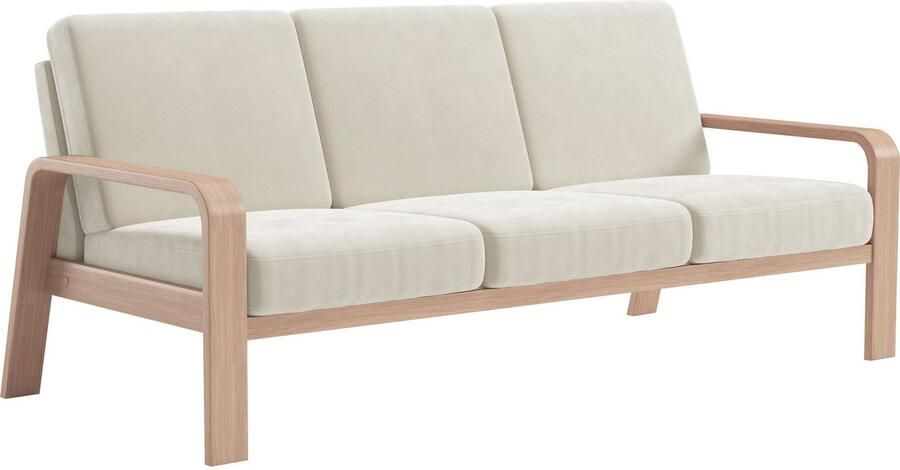 Sit&more 3-zitsbank Kolding Armleuningen van natuurlijk beukenhout verschillende bekledingen en kleuren - Foto 4