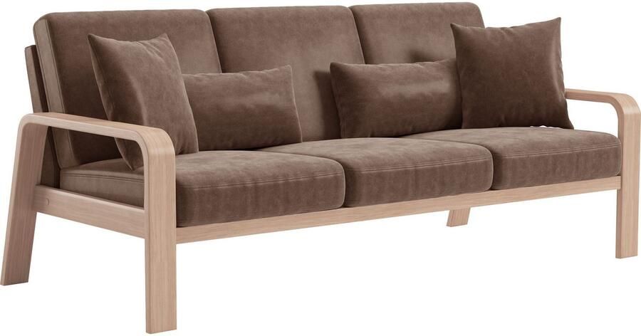 Sit&more 3-zitsbank Kolding Armleuningen van natuurlijk beukenhout verschillende bekledingen en kleuren - Foto 5