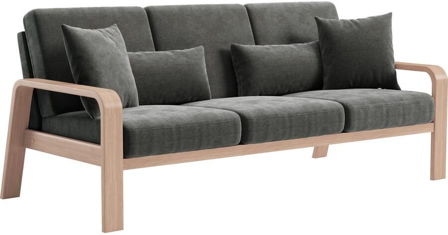 Sit&more 3-zitsbank Kolding Armleuningen van natuurlijk beukenhout verschillende bekledingen en kleuren - Foto 5
