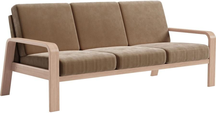 Sit&more 3-zitsbank Kolding Armleuningen van natuurlijk beukenhout verschillende bekledingen en kleuren - Foto 4